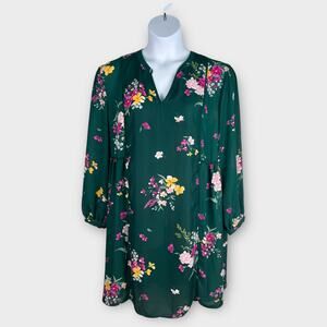 Old Navy XXL Dress Floral Print Long Sleeve Boho Green Casual Women's